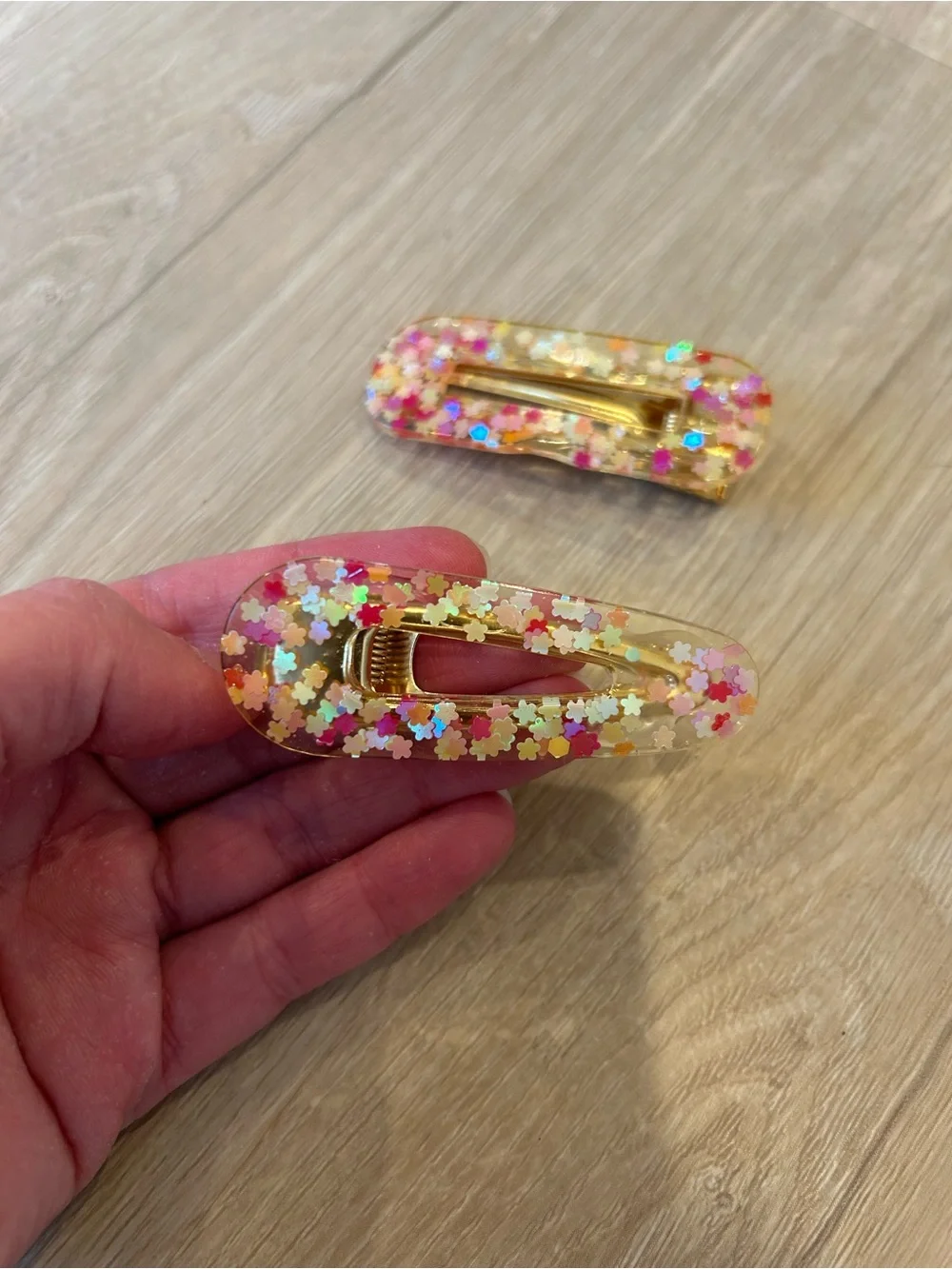 Glitter Star Hair Clip Barettes - Multicolor Set of 2